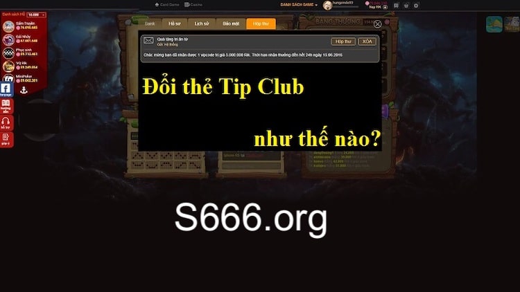 cách đổi thẻ tip club